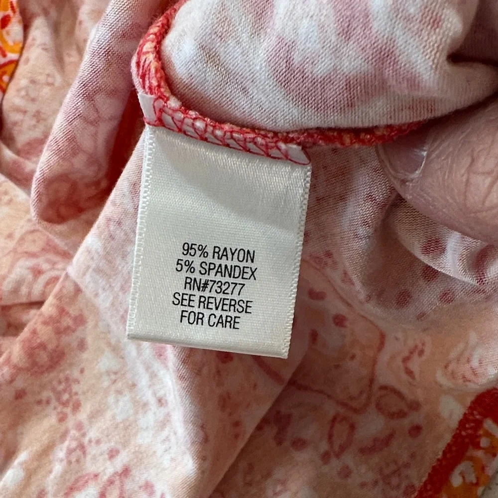 ⚠️Dana Buchman Red and Orange Patterned Blouse - Picture 7 of 8